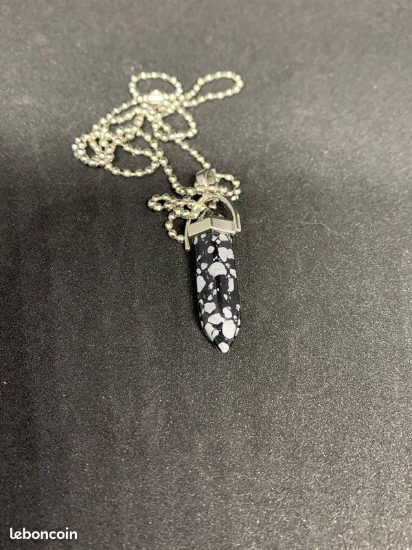Obsidienne neige Biterminé collier (image 2)
