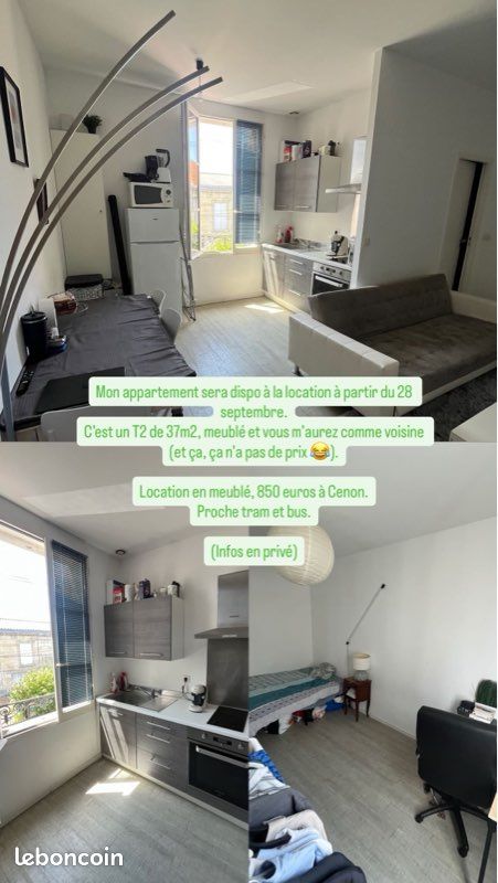 Appartement 2 pièces 37 m² · à Cenon · 37 m² · 850 €