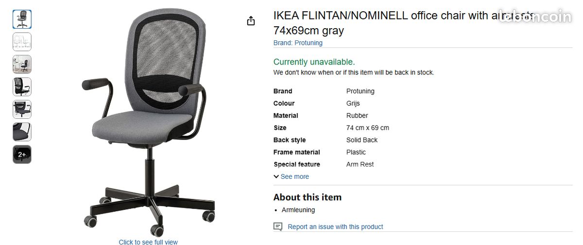 Flintan Chair Flintan Nominell Ikea FLINTAN Pair Of Armrests, Grey