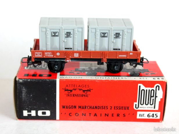 Jouef HO #6756 Wagon Plat à Ranchers - Porte-Containers - Neuf En Boîte