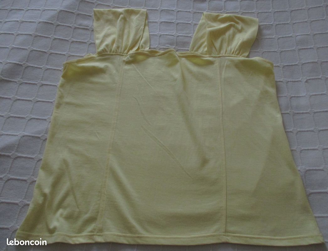 Tee shirt jaune larges bretelles (image 3)