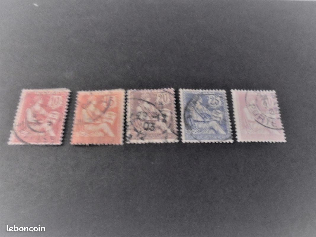 FRANCE -TIMBRES OBLITÉRÉS - N° 91a Type II Sage - 25c noir sur rouge