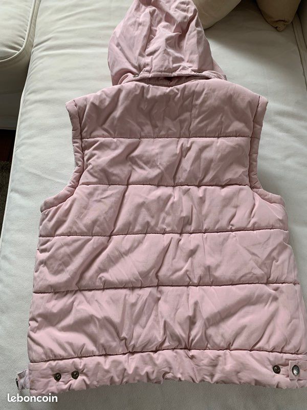 Doudoune sans manche rose pale Cyrillus taille 12 ans (image 2)