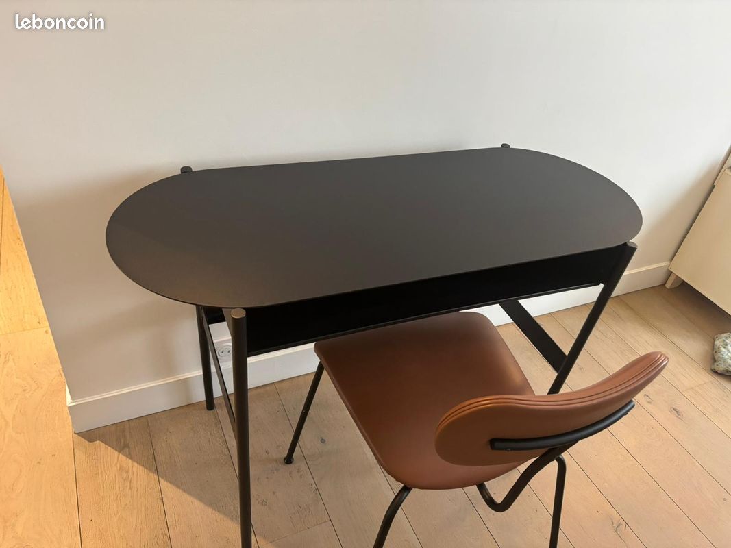 Bureau métal noir la redoute et chaise cuir ampm (image 2)