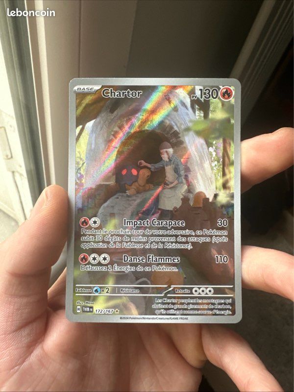 Carte Pokémon Chartor 172/167 Art Rare – Écarlate Et Violet 6 Mascarade Crépusculaire – Neuve Sous Sleeve