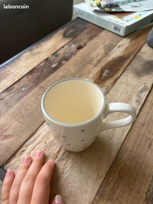 Tasse à pois, tasse blanche, mug blanc, mug à pois (image 3)