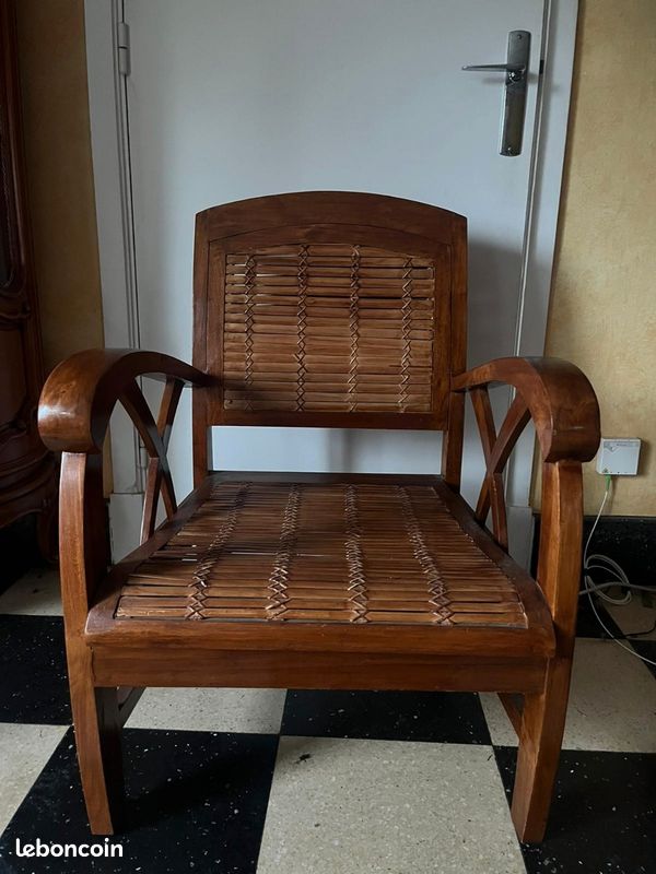 2 Fauteuils bois style indonésien (image 4)