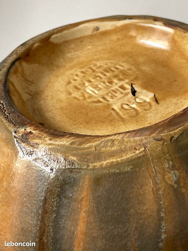 Vase pichet moderniste en céramique émaillée – Faïencerie de Thulin Belgique – modèle 199 – années 30/50 (image 8)