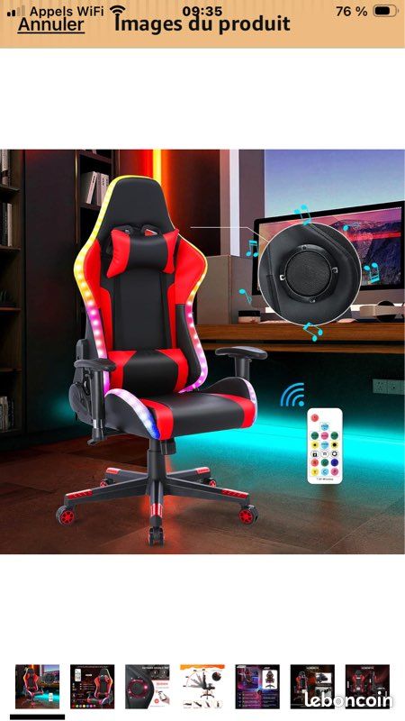 Chaise de Gaming Professionnelle avec siège Micro-perforé pour Une