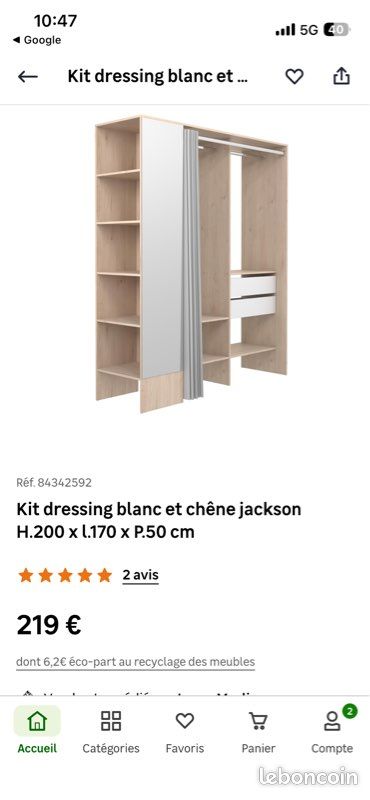 Kit dressing blanc et chêne jackson H.200 × l.170 x P.50 cm (image 9)