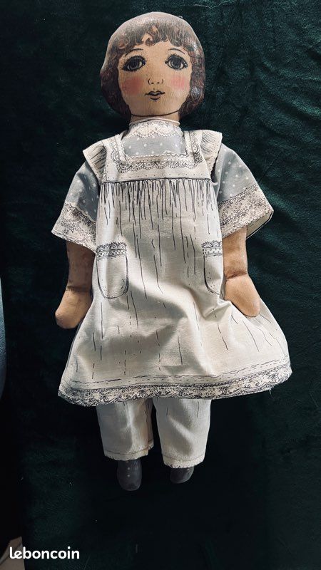 Poupée articulée en fil de biscuit des années 1950 Souvenir