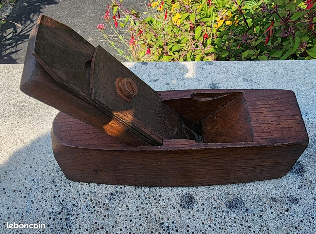 Ancien Rabot D'atelier – Bois Et Acier, Lame 4 Cm, à Nettoyer