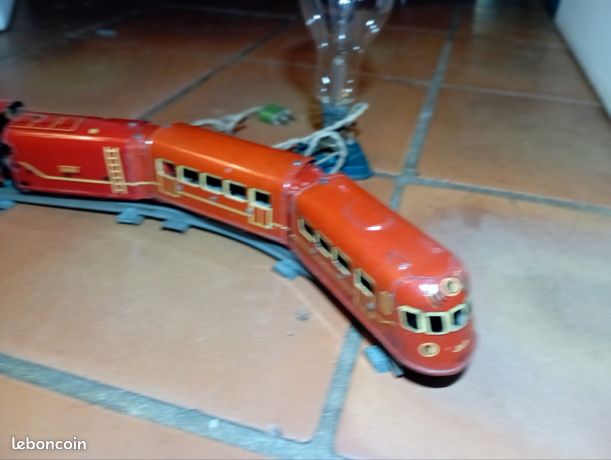 Train Locomotive Vapeur LR – Wagon + Transformateur 110V – Tôle – Occasion