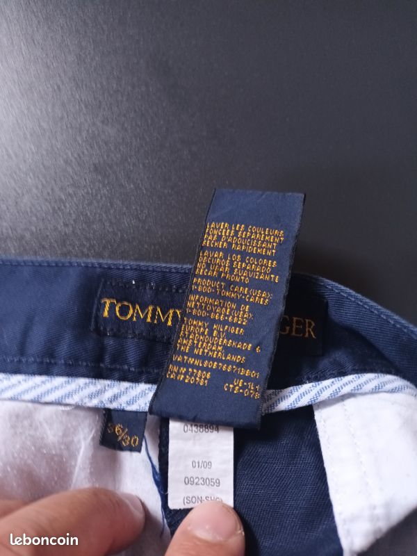 Pantalon chino Tommy hilfiger bleu marine - Taille S (coupe large) - vintage (image 7)