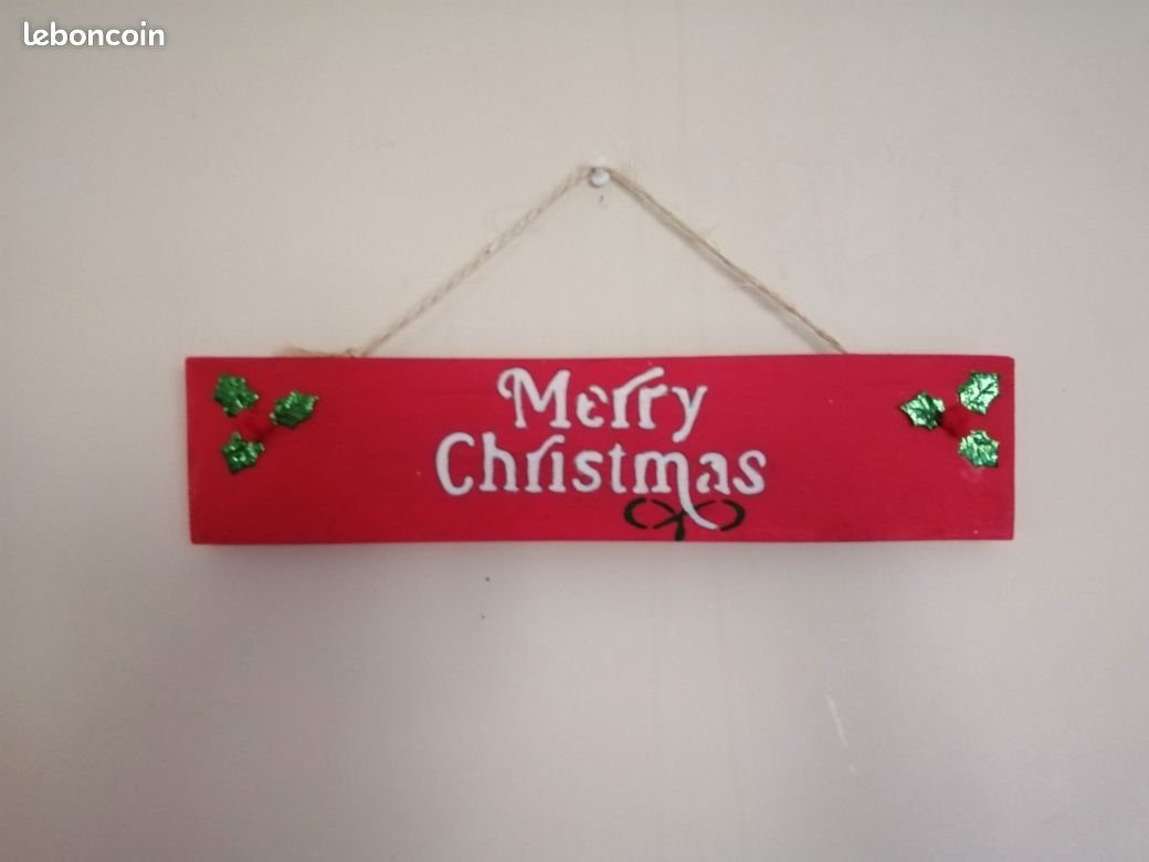 Decoration de noel pancarte en bois (image 1)