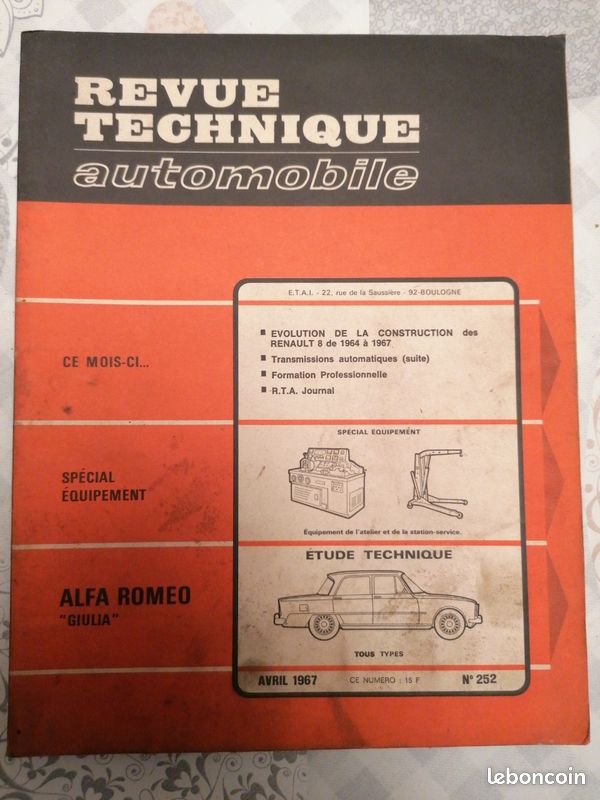 Revue technique automobile Alpha Roméo Giulia (image 1)