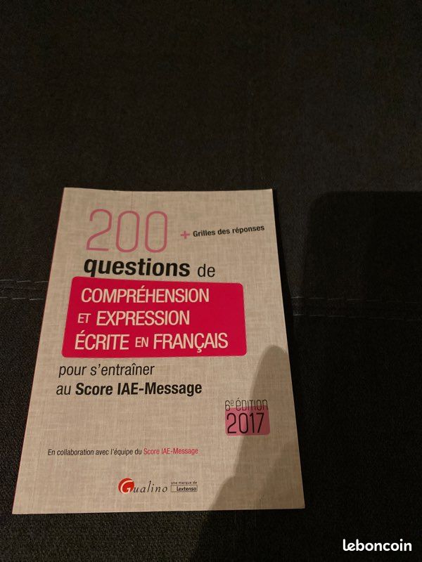 Livre compréhension et expression écrite française Score IAE Message (image 1)