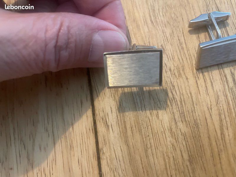 Boutons De Manchette Vintage Années 50 ALP Italie - Couleur Argent, Occasion, Bon état