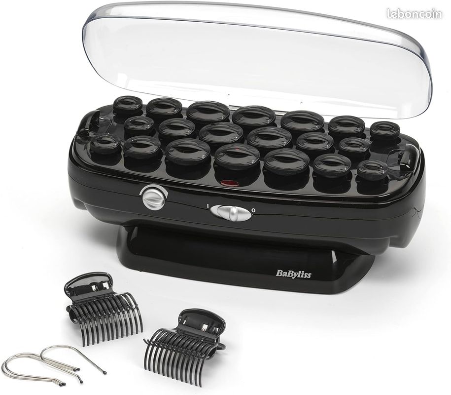 BaByliss Bigoudis Chauffants Thermo-Ceramic Roller, Noir - 20 bigoudis avec 3 diamètres pour des boucles et un volume durables RS035E (image 1)