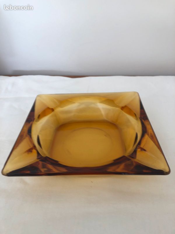 Petit vase et cendrier en verre fumé ambre (image 4)