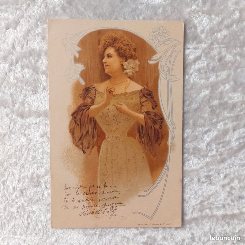 Carte Postale Ancienne - Fantaisie Femme Art Nouveau, Paris, Occasion