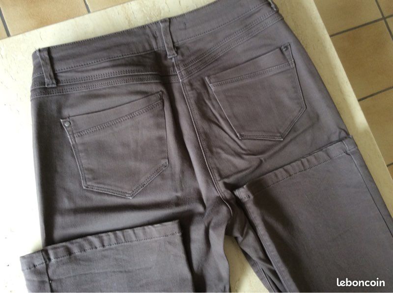Pantalon droit BREAL femme T40 taupe (image 2)