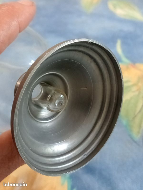 Ancien Verre pipe à Cognac avec pied en étain (image 6)
