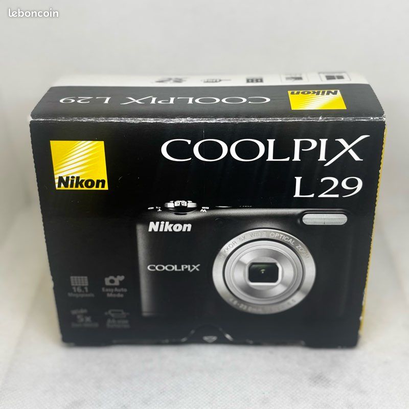 Appareil Photo Numérique Nikon Coolpix L29 - Compact Noir - Occasion