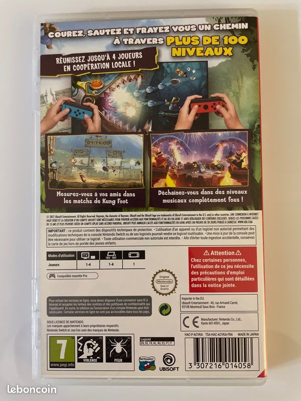Jeu Rayman Legends Pour Nintendo Switch - Version Loose (cartouche Seule) Sans Boîte - Bon état