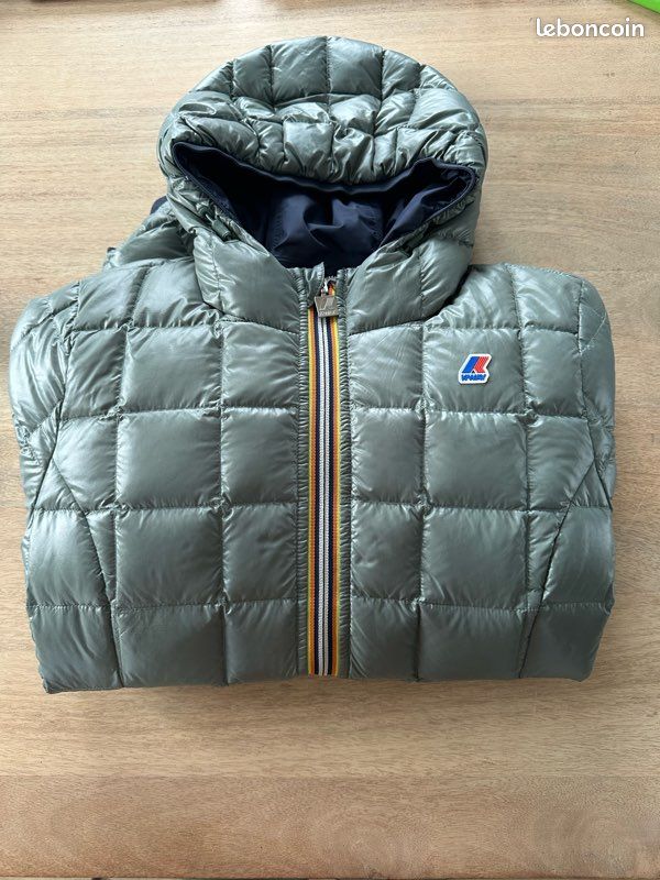 Veste Réversible Verte Style K-Way - Taille S, Imperméable - Pour Femme - Neuf Avec étiquettes