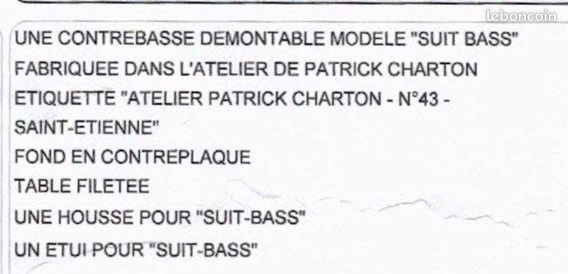 Contrebasse démontable suit basse Patrick Charton (image 5)