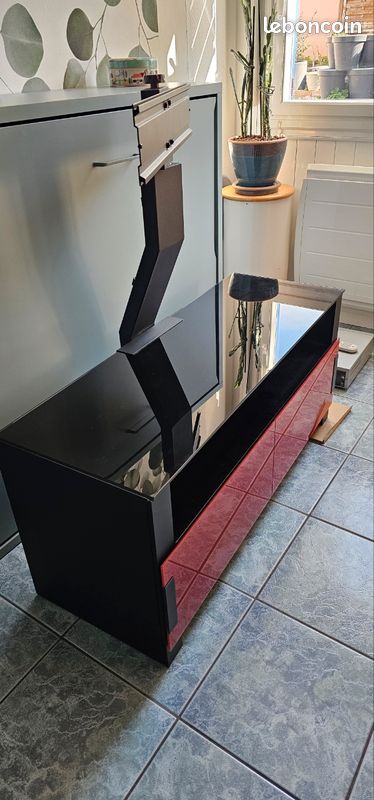 Meuble support TV Erard verre et bois Bilt 1100 (image 4)