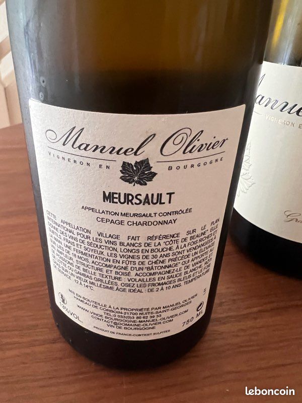 Lot de 3 Meursault 2020 Manuel Olivier (image 4)