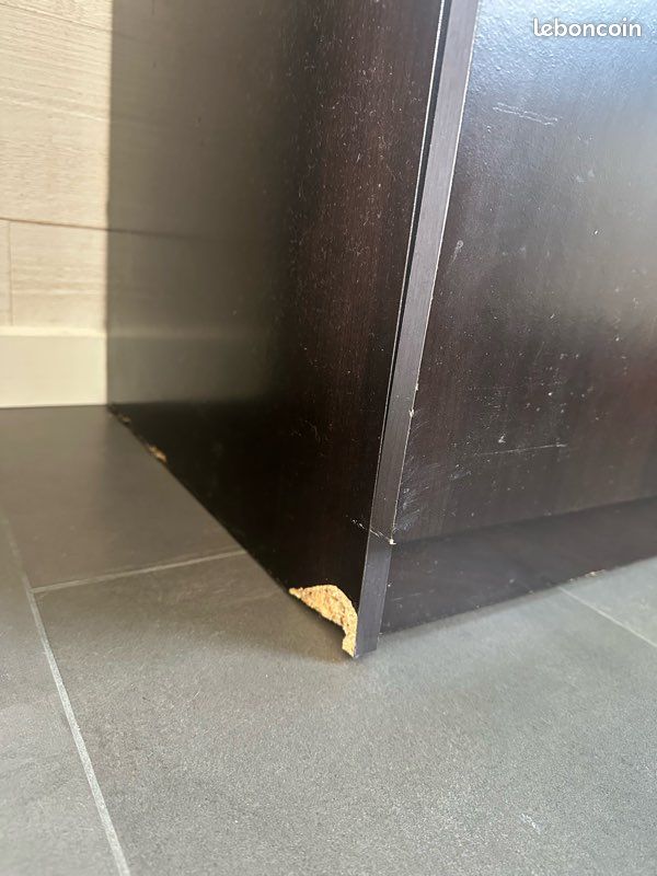 Buffet 2 portes 4 tiroir marron foncé (image 8)