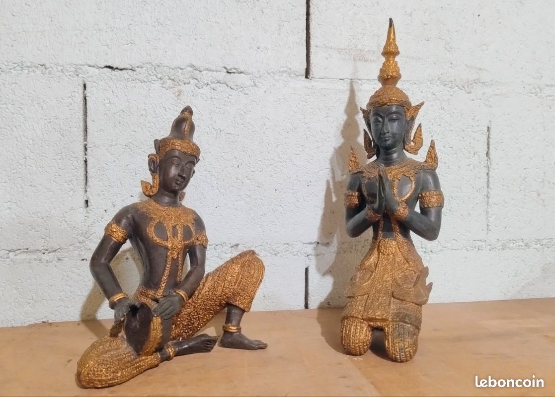 Grande Statue indou en bronze au 🥁 tambour (image 5)