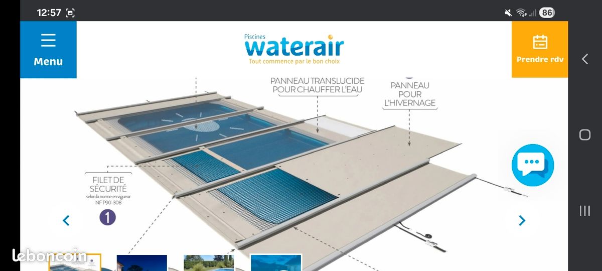 Bache 4 saisons en 1 pour piscine + Moteur électrique (chauffer gratuitement) (image 3)