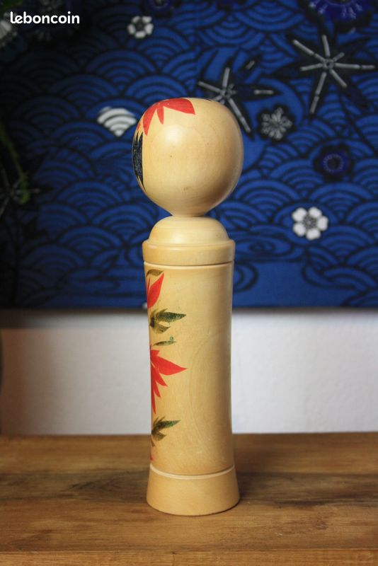Poupée Japonaise Kokeshi Naruko Artisanale Ancienne (années 1960) - Signée P258