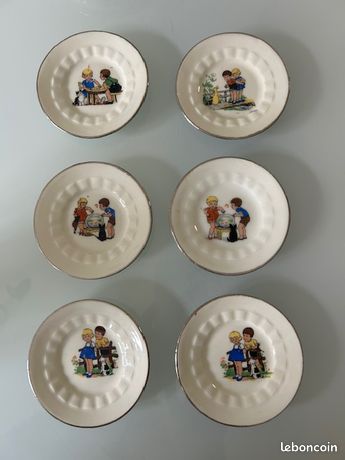 DÎNETTE ANCIENNE ANNÉES 1930, 4 pièces + couverts + menus EUR 21,00