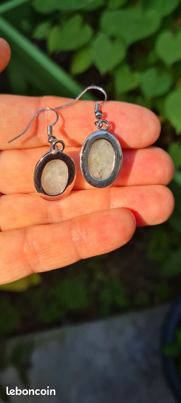 Pierres et Minéraux. Boucles d'oreilles Labradorite (image 2)