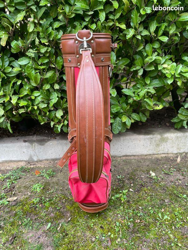 Sac de chariot de golf vintage en PU beige avec 5