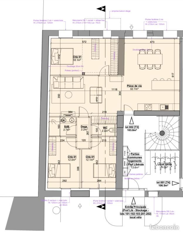 Appartement 4 pièces 103 m² · à Viry · 103 m² · 550 000 €