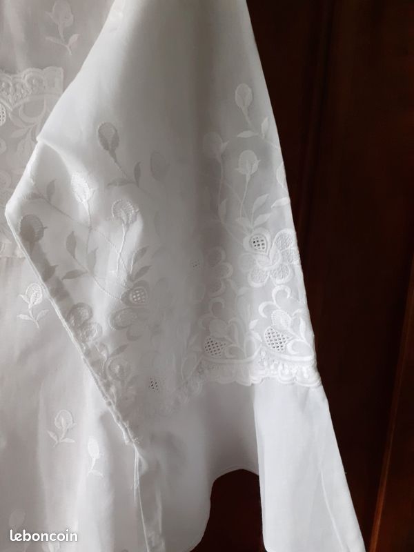 Chemise femme coton blanc brodé (image 4)