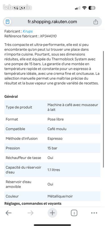 Machine à café Krups expresso (image 6)