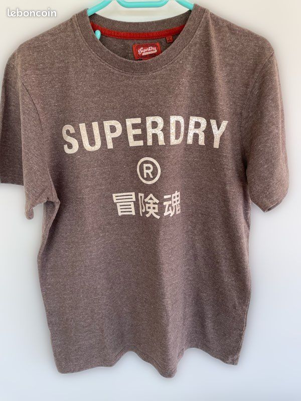 Beau teeshirt homme Superdry marron clair TL (image 1)