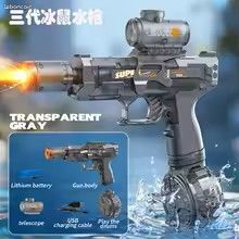 Pistolet à Eau électrique Rechargeable – Effets LED, Portée 28-32 Pieds, Absorption Automatique, Pour Piscine Et Jardin
