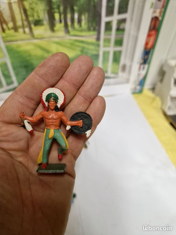 Lot De 9 Figurines Indiens Vintage STARLUX - Chef Indien En Plastique Peint Années 60-70