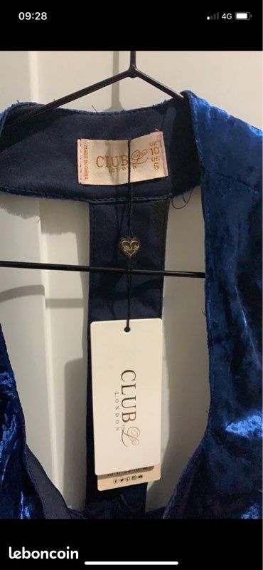 Robe en velours bleu ASOS (image 3)