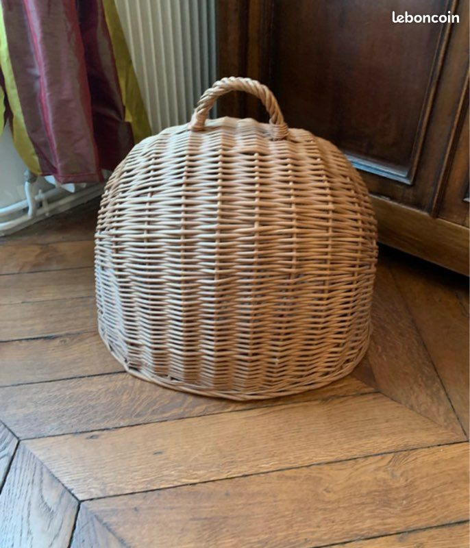 Ancien Panier à Anse en Osier Vintage - French Wicker Basket