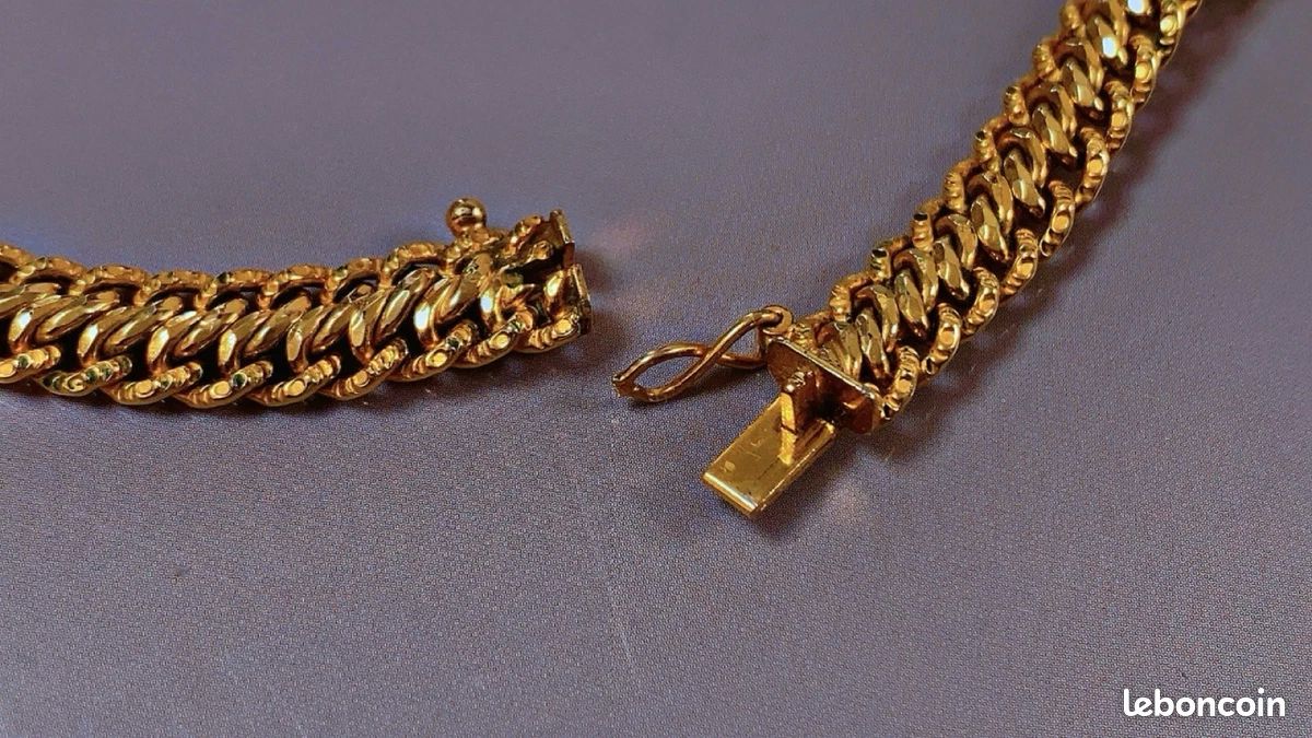 Collier Maille Américaine Plaqué Or 47 Mm Pour Femme - Ras De Cou Doré 1,4 Mm Rosantine