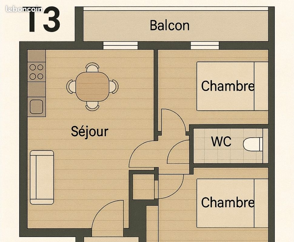 Appartement 3 pièces 50 m² · à Castelginest · 50 m² · 700 €/mois